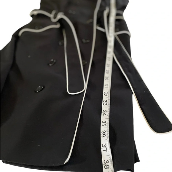 Calvin Klein Black with White Color Dress Size 10.  Belted with Front Buttons - Picture 7 of 12